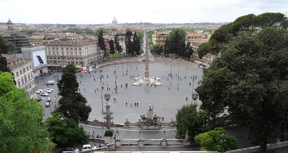 Vistas Plaza del Popolo desde Villa Borghese