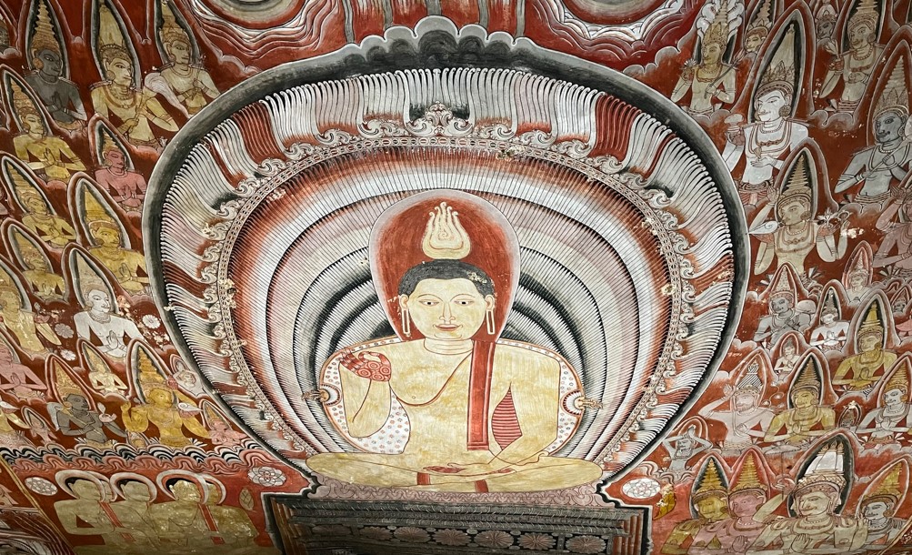 Pinturas en el techo de las cuevas de Dambulla